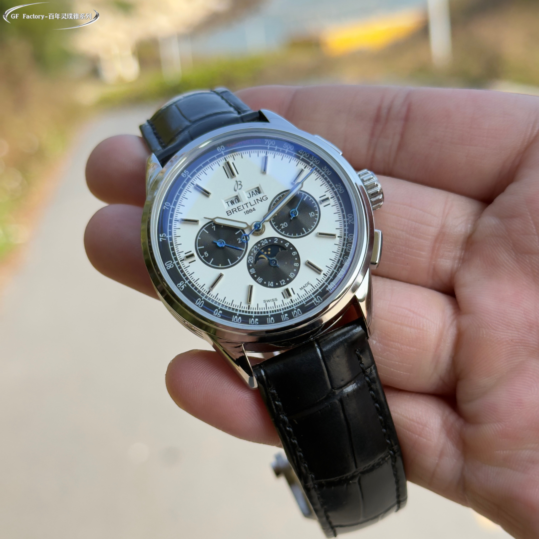White 1450- Gold 1500??
GF Factory Breitling Priya collection
It still maintains the quality of the original piece, the best workmanship, highly recommended!
[Diameter] 42MM, the same size as the original
[Strap] The calfskin strap is exactly the same as 
