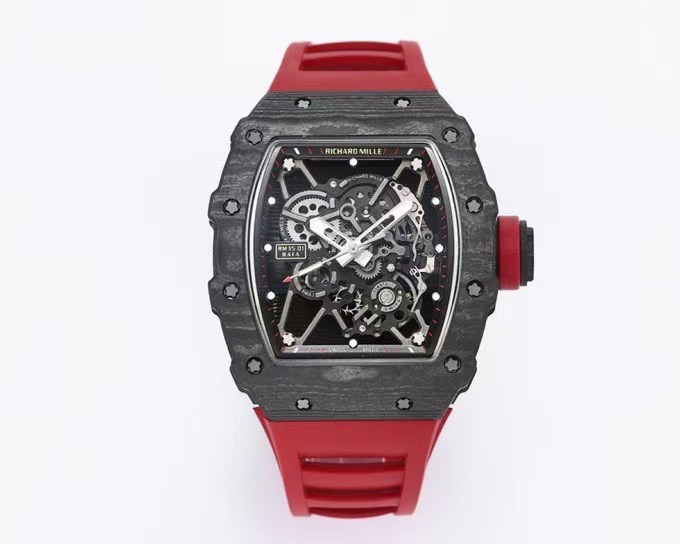 "NEW Factory" New promotion: The ticket to the billionaire RICHARD MILLE RM 35-01 RAFAEL NADAL carbon fiber watch
1 Movement: Exclusive development of the original RMUL3 skeletonized one-piece movement. White gem shock absorbers!
2 Case: Imported NTPT ori