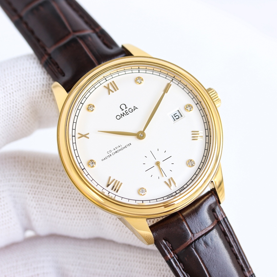 1400 Gold and white Tong
3 Butterfly FLY ELEGANCE GRAND DEBUT ??
1? TW The latest Omega De Ville Elegance Small Seconds model has been newly upgraded with a 41mm diameter in sync with official website
Inside, the Omega 8802 Master Chronometer movement is 
