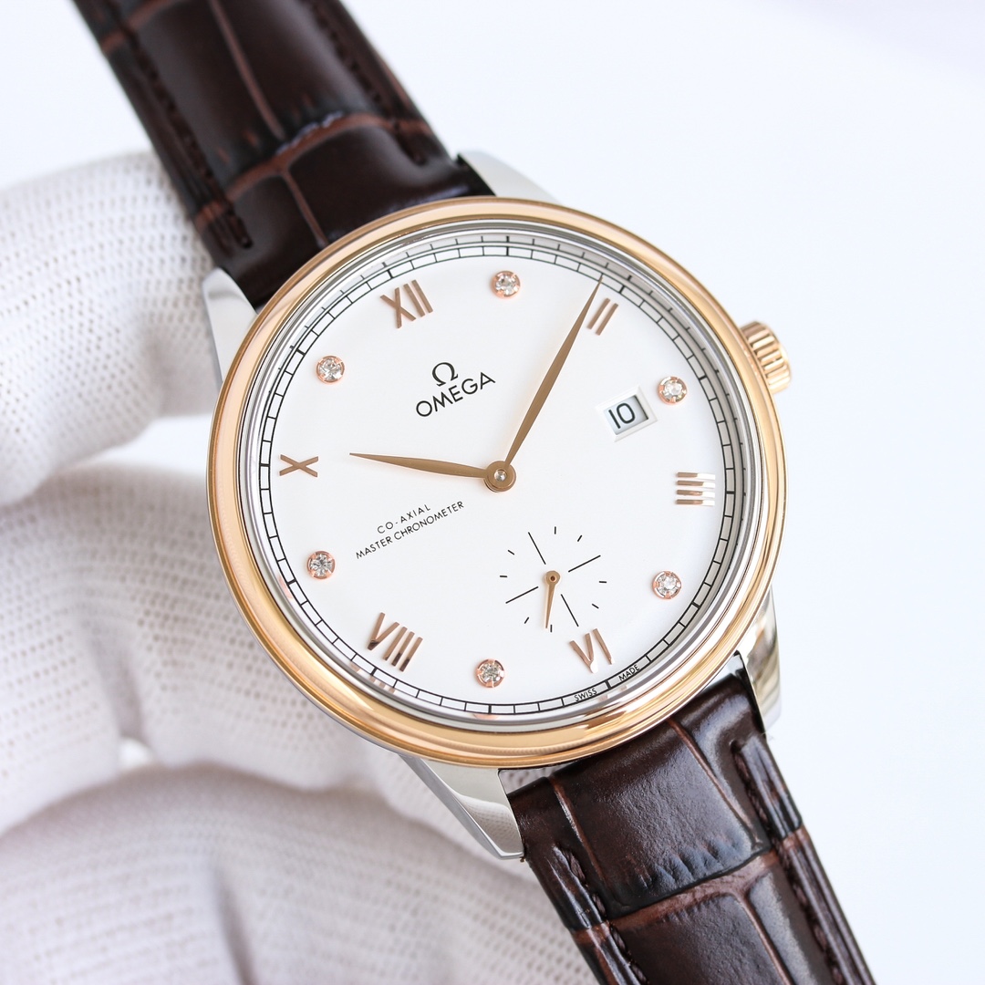 1400 Gold and white Tong
3 Butterfly FLY ELEGANCE GRAND DEBUT ??
1? TW The latest Omega De Ville Elegance Small Seconds model has been newly upgraded with a 41mm diameter in sync with official website
Inside, the Omega 8802 Master Chronometer movement is 