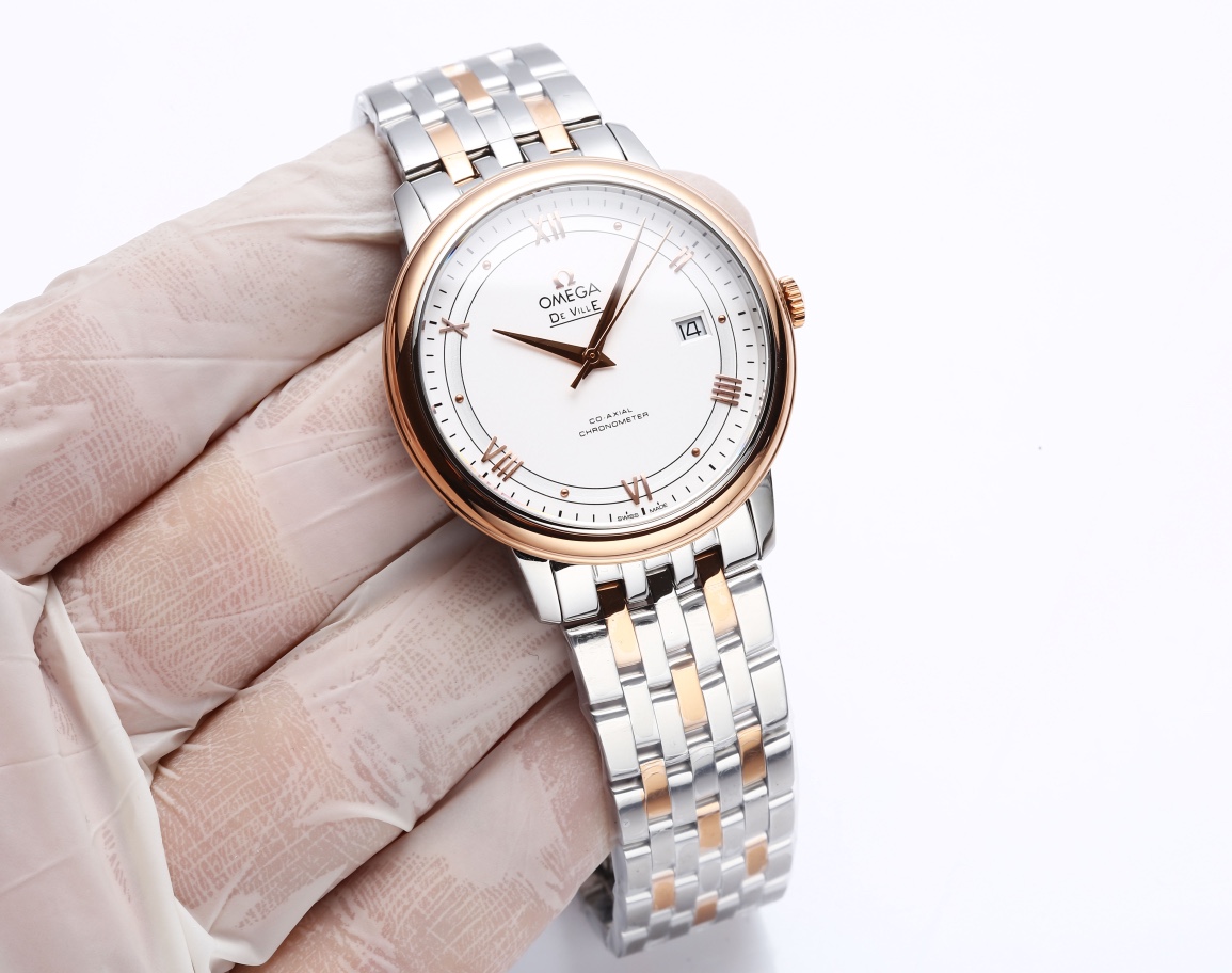 Taiwan factory production: White steel 560. Gold rose ?20. Leather strap ?50. (This product has been strictly tested for water pressure resistance, water resistance up to 120 meters ??)
Omega DE VILLE collection! After two years of development and product