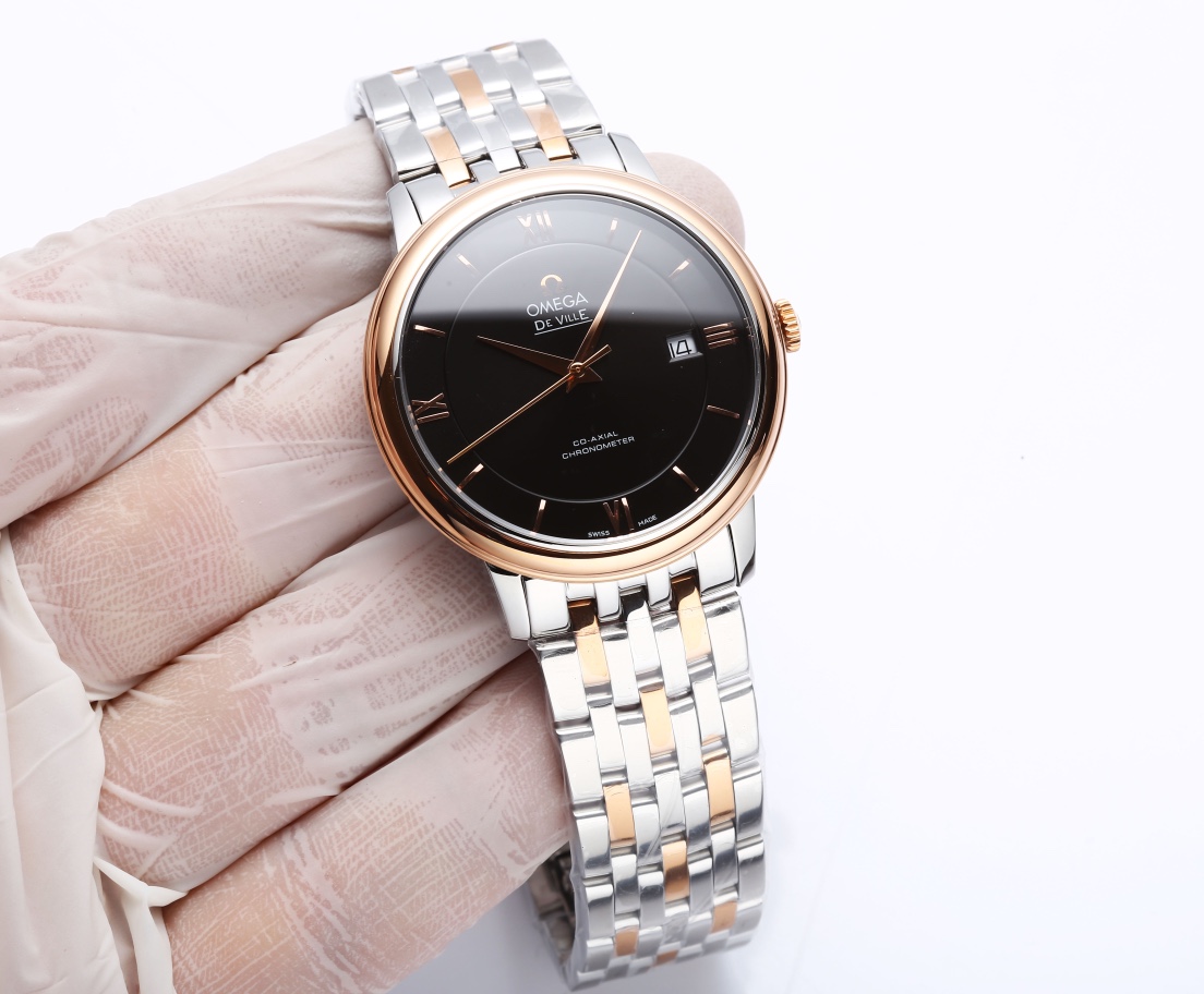 Taiwan factory production: White steel 560. Gold rose ?20. Leather strap ?50. (This product has been strictly tested for water pressure resistance, water resistance up to 120 meters ??)
Omega DE VILLE collection! After two years of development and product