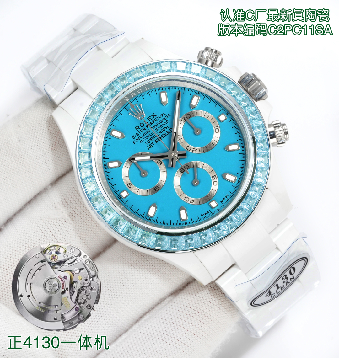 By SJ 2850
C factory /clean, ROLEX Daytona Ceramic 40mm ??MK1 must be fine, (updated custom super ceramic one-piece material, one-piece case, one-piece clasp, make the watch ?? watch more easy and quick, comfortable to wear, full ??)
ROLEX Cosmochronograp