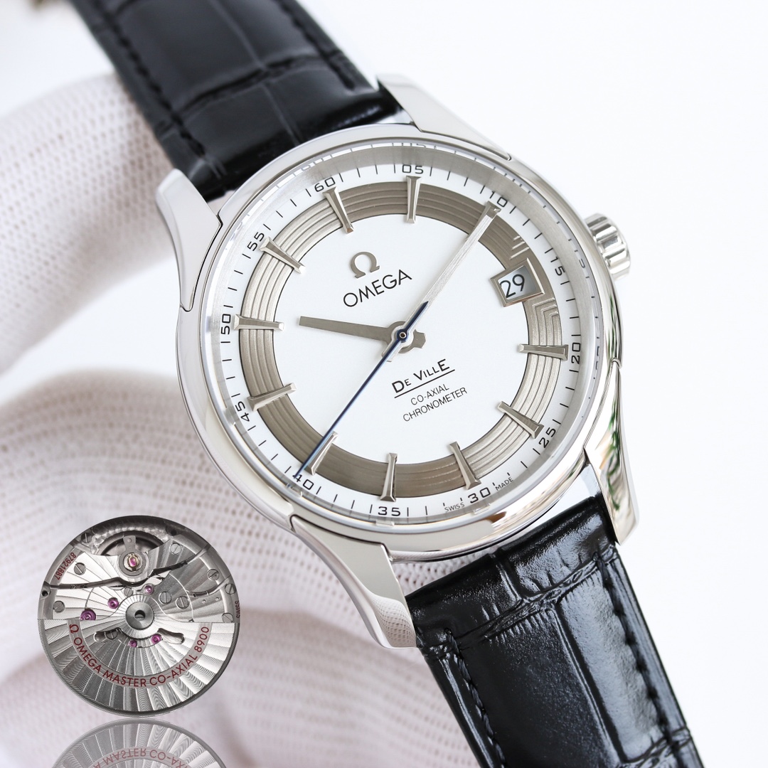 SJ PRODUCE Leather STRAP White case 1200 Gold case 1250
Steel belt White shell 1250 all rose gold steel ?100
OMF OMEGA De Ville ??AP7 with coaxial 8900 movement now available!
1. Factory modified 2824 black balance wheel, quality guaranteed. The calendar 