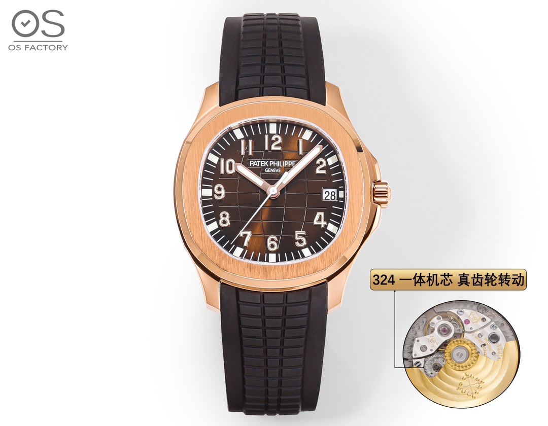 OSFactory V3 Edition /OSFactory 'Strongest hand Grenade' PATEK PHILIPPE AQUANAUT series men's mechanical watches, 5167A/5168G/5167R series watches - OSFactory exclusive developed custom Patek Philippe Cal.324SC integrated movement Upgrade to improve the s