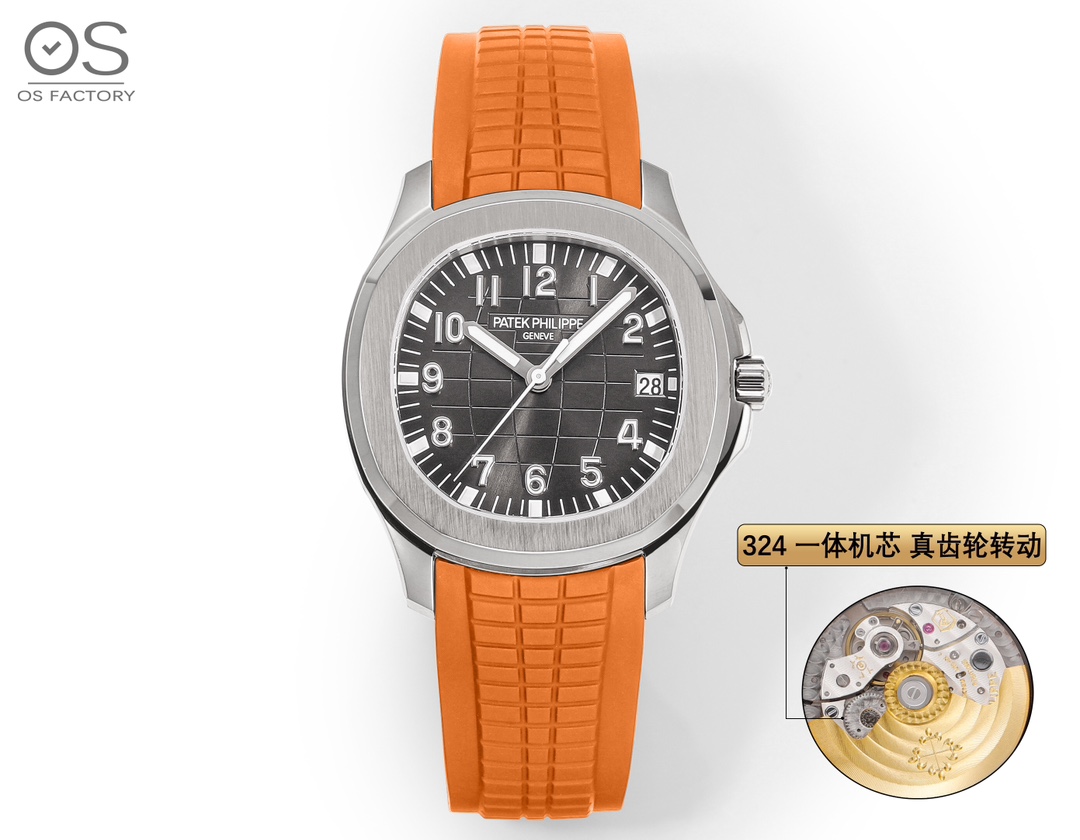OSFactory V3 Edition /OSFactory 'Strongest hand Grenade' PATEK PHILIPPE AQUANAUT series men's mechanical watches, 5167A/5168G/5167R series watches - OSFactory exclusive developed custom Patek Philippe Cal.324SC integrated movement Upgrade to improve the s