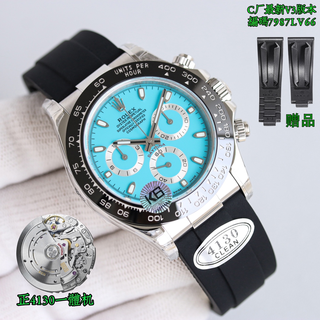 2550
???? NEW, custom style, clean factory /c factory Daytona ????116500 Panda custom ice blue Daytona, the style is so charming! ?? ?? ??
Use 904L material
4130 movement /n factory same movement Genuine 4130 integrated movement, quality guaranteed (not s