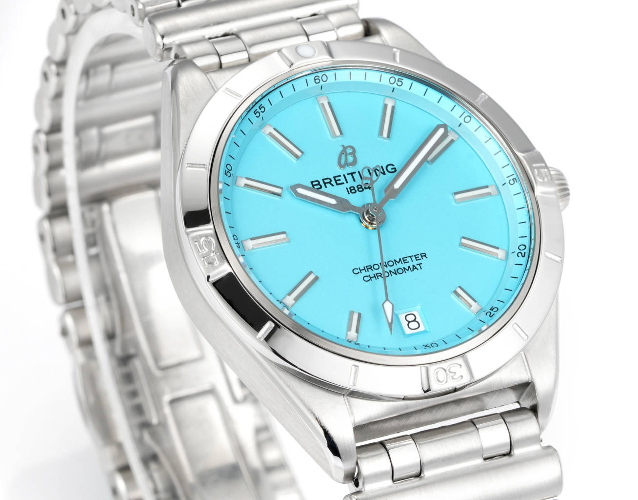 BLS produced 1700
BLS Breitling ??? New R28 OUT of the air (to reach new heights) ??? Breitling A10380101L1A1 series
New Breitling mechanical Chronograph - South Sea Capsule collection
(chronometer Automatic 36mm) Special Edition
1 ? with striking colors 