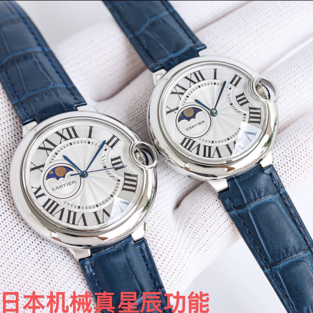 42 size 3 hands [Taiwan factory blue Balloon Starry Sky series 42, 37 true Starry sky function, with 8217 Japanese original, Swiss quartz 42, 37, 33 starry sky false function] ?? Cartier Ballon Bleu, this series of watches is known in the Cartier watchmak
