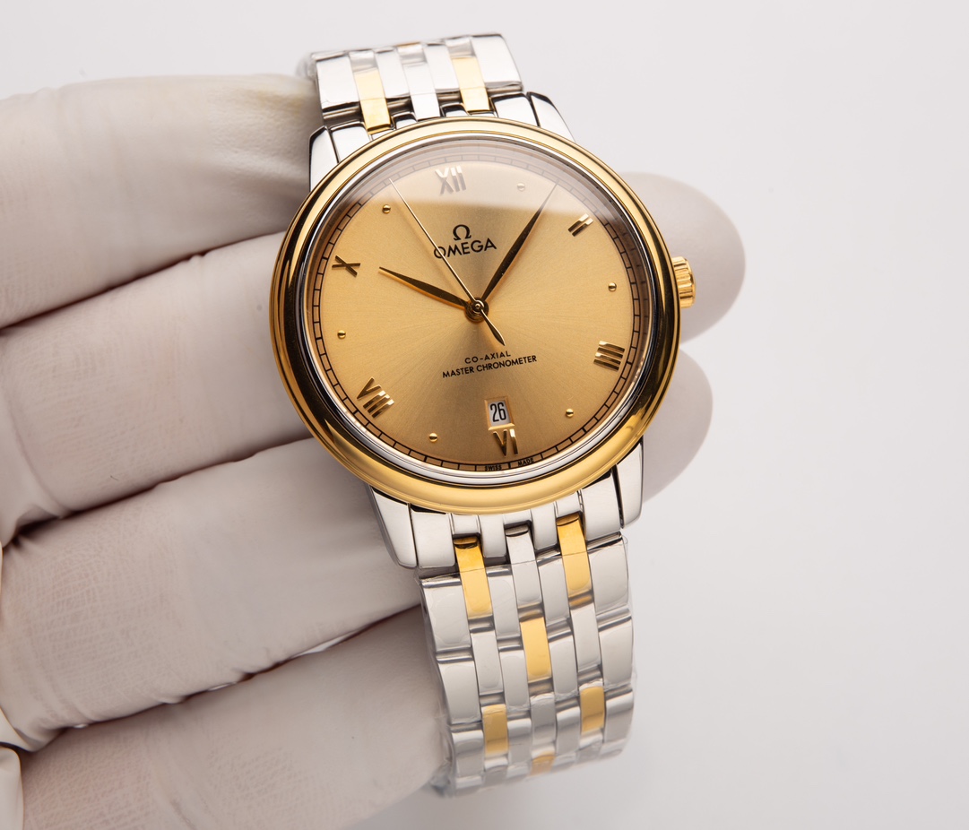 White leather: 530. Gold ?20. Steel belt ?30.
(Upgrade original lump), optional non-original lump ?30.
Omega - De Ville collection - Couple watches! Genuine mold, ?? The dial is in the same sunburst pattern as the genuine, curved hour ding ?? glass upgrad