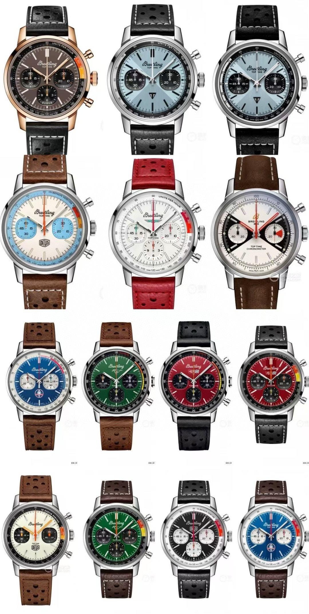BLS:V2 version, deep back 1500- transparent back 1850
BLS New V2 series exclusive B01 automatic winding mechanical movement Breitling B01 Chronograph watch (folding clasp) TOP TIME series color Chronograph (Navitimer) Breitling reinterprets classic watche