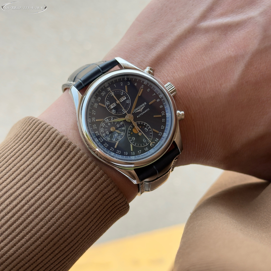 GS factory has once again reached the peak of reissue, meticulously crafting the Longines Master Moon Phase L2.773.4.78.6 watch - a collection of exquisite masterpieces in one piece, with an exquisite layout and an excellent appearance!
[Purchase three or