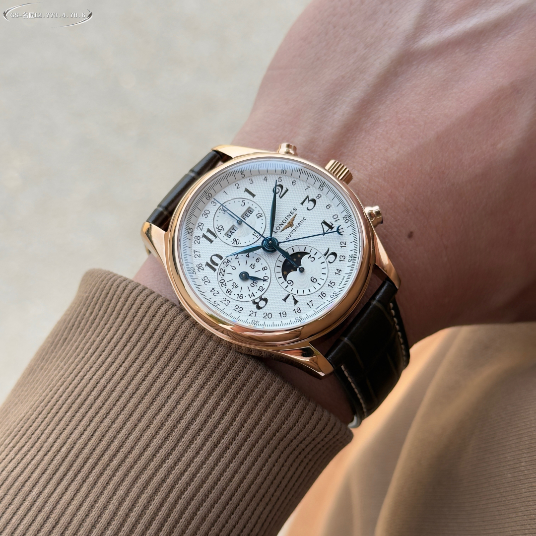 GS factory has once again reached the peak of reissue, meticulously crafting the Longines Master Moon Phase L2.773.4.78.6 watch - a collection of exquisite masterpieces in one piece, with an exquisite layout and an excellent appearance!
[Purchase three or