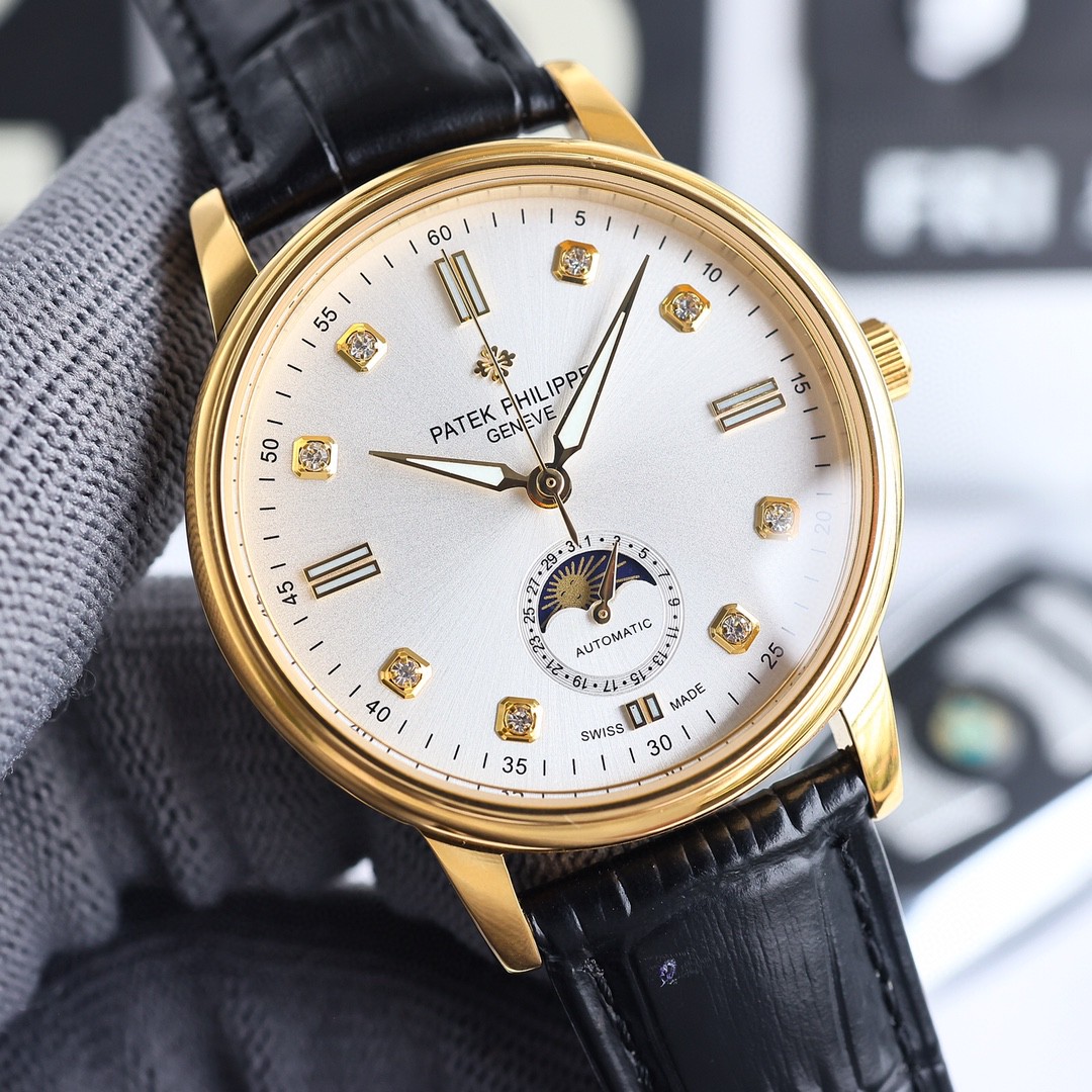 ?? Bestseller upgrade Again ???????????? Patek Philippe men 's watch ??. The Moon Phase collection, in line with Patek Philippe 's tradition, combines the six-position date with the sun, moon and stars phases that watch enthusiasts love in a more elegant 