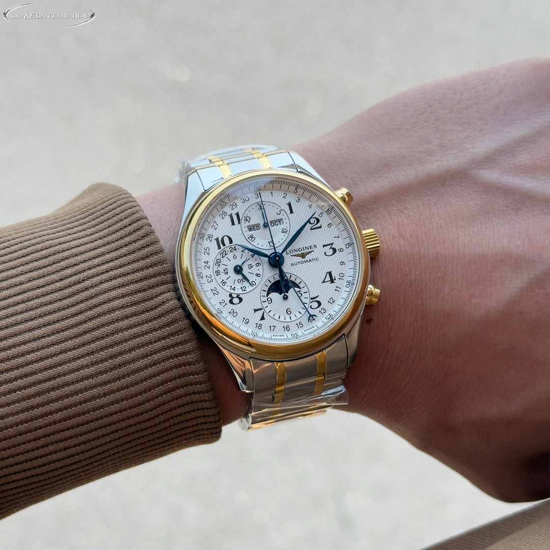 GS factory has once again reached the peak of reissue, meticulously crafting the Longines Master Moon Phase L2.773.4.78.6 watch - a collection of exquisite masterpieces in one piece, with an exquisite layout and an excellent appearance!
[Purchase three or