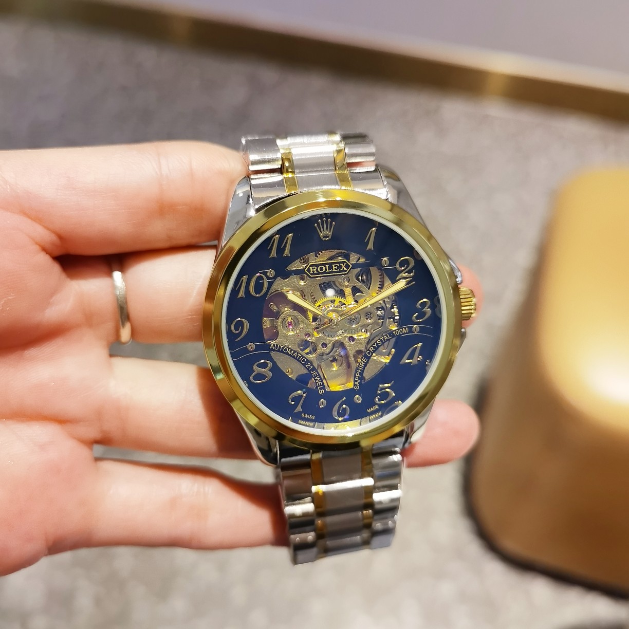 [Stainless steel strap with ten butterfly clasp] P125, ROLEX - ROLEX[color], automatic mechanical movement ??, with the finest material and meticulous workmanship! Super mineral iridesy glass, vacuum plating, precision water resistance, diameter: 43mm, th