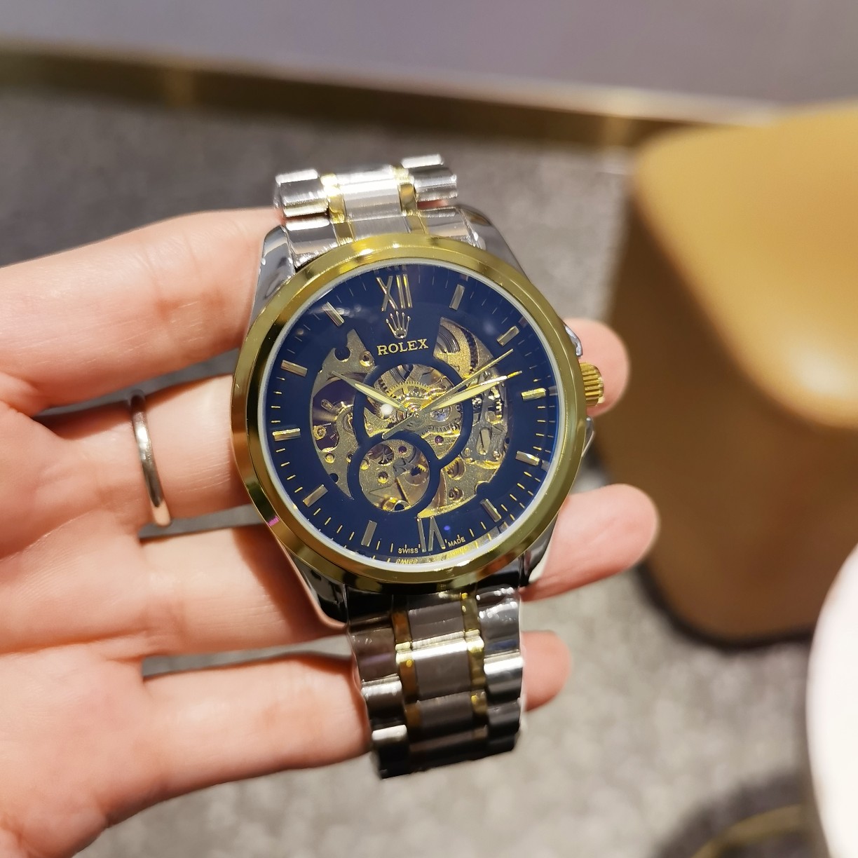 [Stainless steel strap with ten butterfly clasp] P125, ROLEX - ROLEX[color], automatic mechanical movement ??, with the finest material and meticulous workmanship! Super mineral iridesy glass, vacuum plating, precision water resistance, diameter: 43mm, th