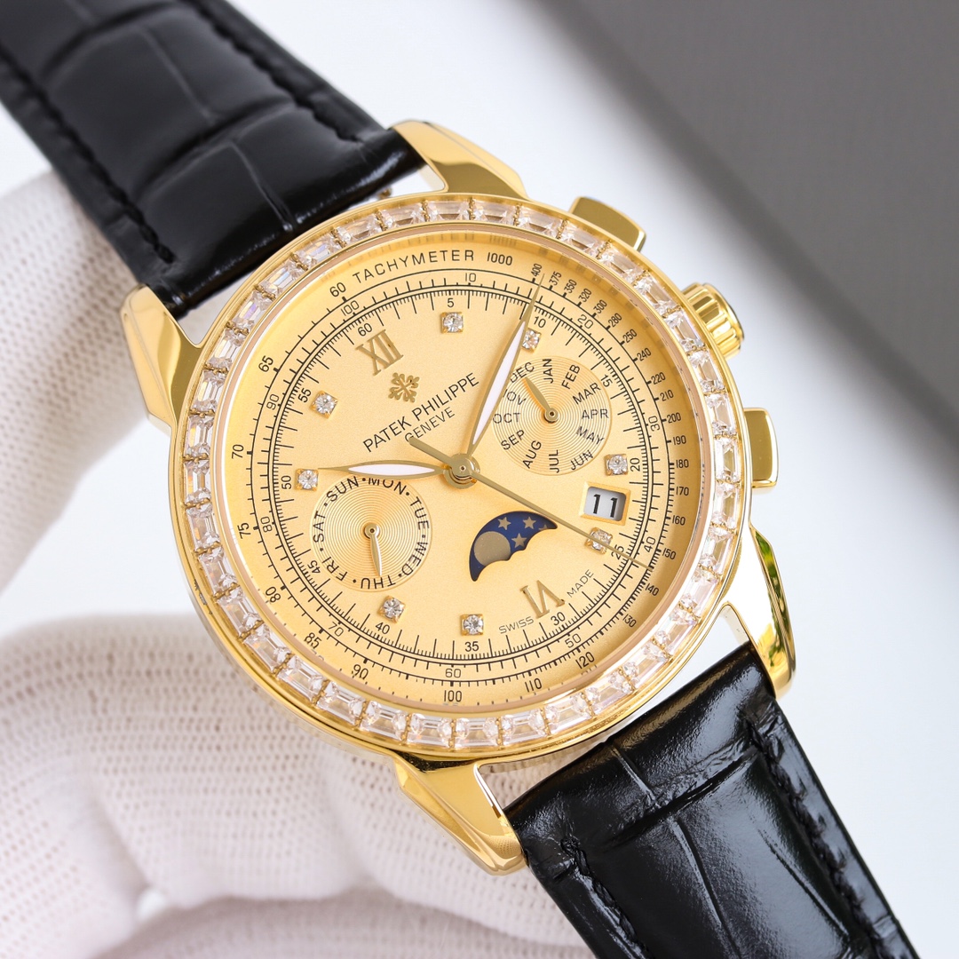 ?? White shell 1500 Gold shell 1550
?????? Big factory quality, premium series! ?? New Patek Philippe complication Chronograph collection hits Patek Philippe noble art piece! (Upgraded version improvements: The case is thinner than the previous version, t