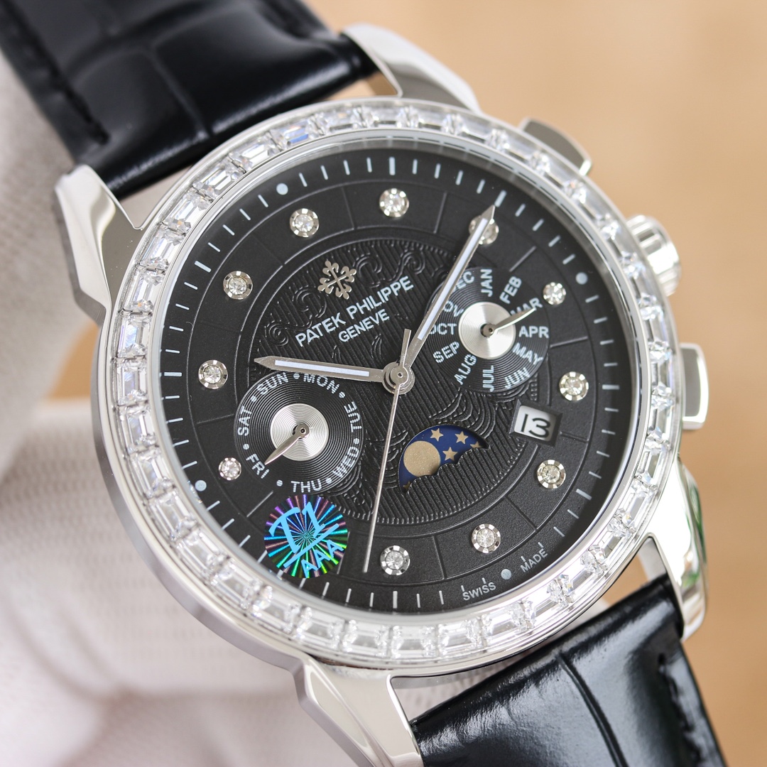 ?? White case 1500 Gold case 1550
?????? Big factory quality, premium series! ?? New Patek Philippe complication Chronograph collection hits Patek Philippe noble art piece! (Upgraded version improvements: The case is thinner than the previous version, the