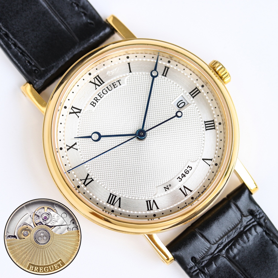XZ White shell 1100 Gold shell 1150
New release [Ultra-thin ULTIMATE MINIMALIST CLEAN and ELEGANT] BREGUET 5177BA ultra-thin classic ??RK4 watch Elegant debut
1: [Case] Watch size 38mm??8.5mm (original) Ultra-thin case with CNC-carved coin outer line proc