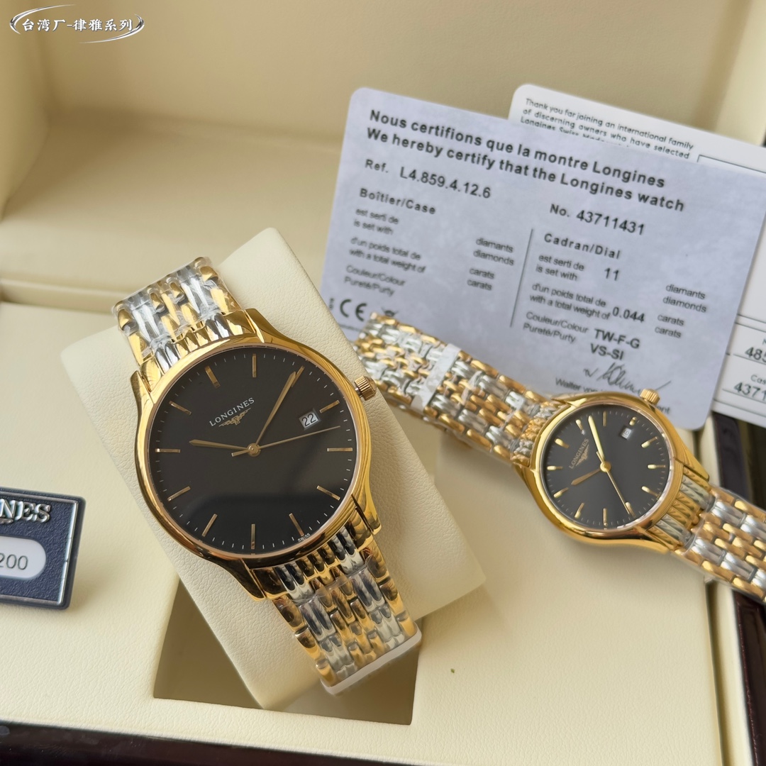 Crafted in Taiwan!!
With relentless pursuit of technological breakthroughs and constant innovation, LONGINES has established itself as a leader in design.
The classic and timeless Longines collection - embodying the brand's oldest manufacturing aesthetics