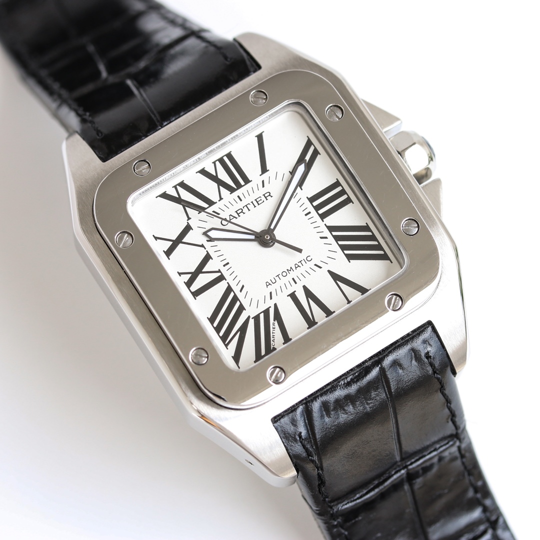 SJ white case for 1150 Intergold 1200 Full gold 1250 White diamond 1450. Gold diamond 1550
A-stock CARTIER Santos collection ??AF3 men 's 100th Anniversary Edition HITS the market. 51X41.3mm square curved face and German sapphire imported glass scratch-re