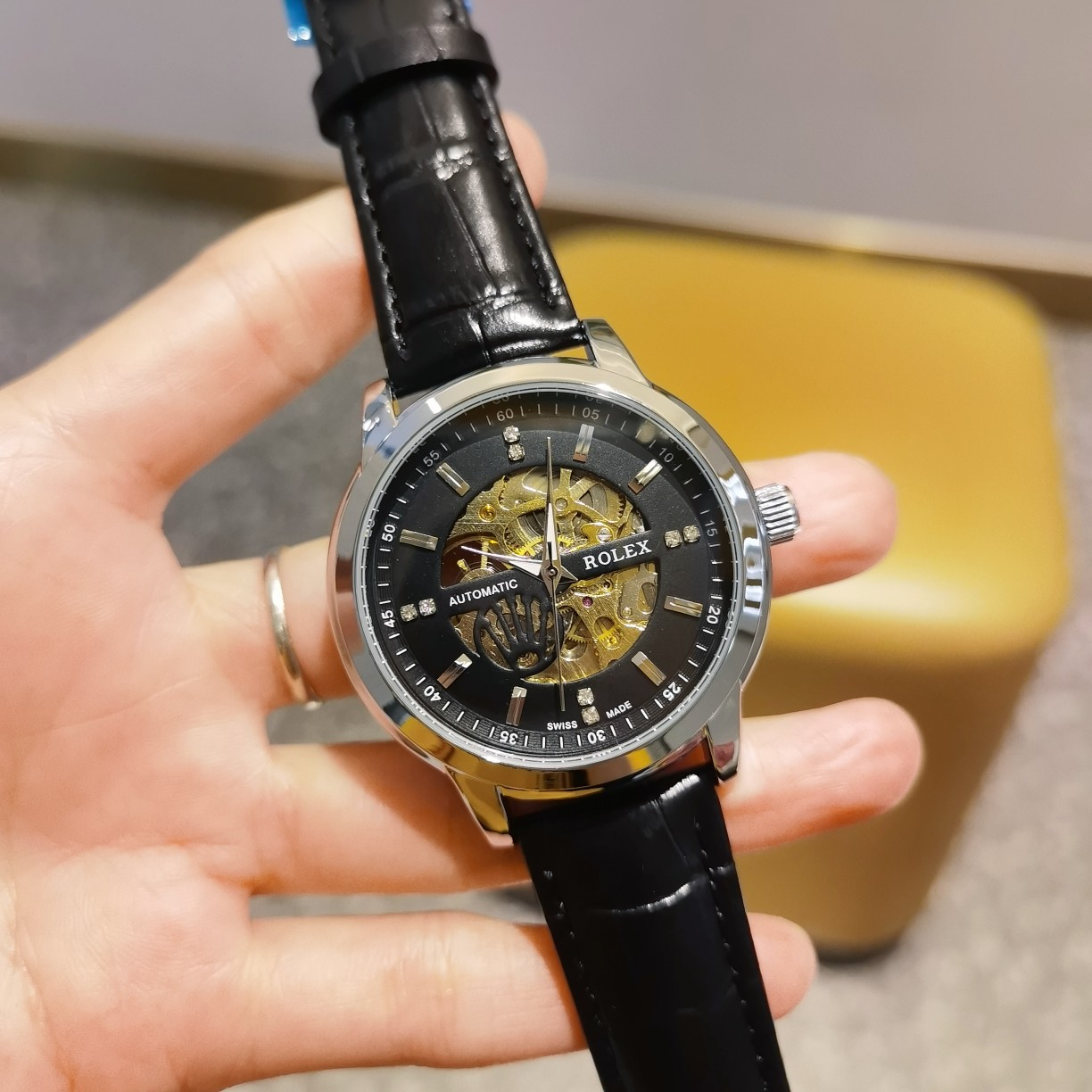 ?? Leather strap with ten pairs of butterfly clasp ?? White P120, all black 120, NEW style burst out [Victory][Victory], ROLEX - ROLEX[Rose][Rose] Casual Business Men 's ?? Hot on the MARKET ?? Super mineral mirror surface, automatic mechanical movement, 