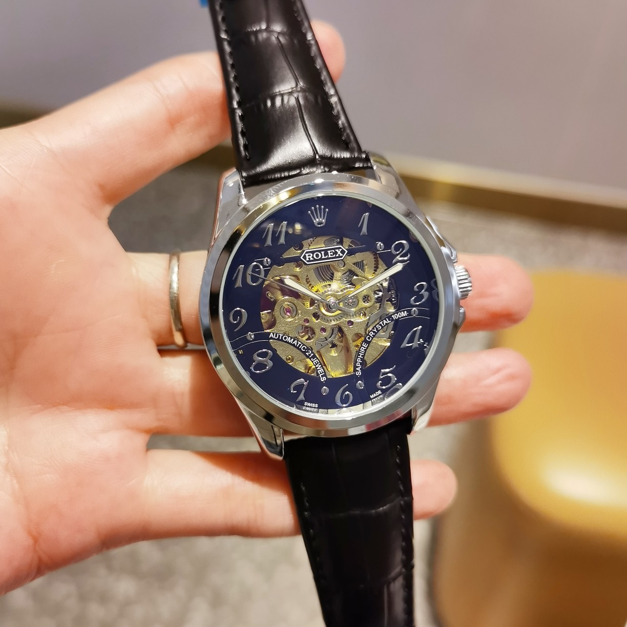 [Leather strap with ten pairs of butterfly clasp] White P120, all black P120, ROLEX - ROLEX[color], automatic mechanical movement ??, with the finest material and the most meticulous workmanship! Super mineral iridesy glass, vacuum plating, precise water 