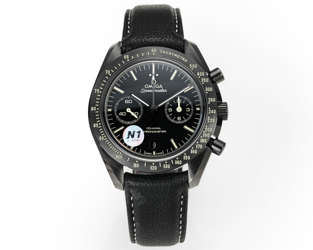 N1Factory 's latest masterpiece Omega Moon Dark Side collection strikes in perfect form to continue the legend
The N1 self-developed and self-made 9300 movement features a cumulative chronograph dial of [12 hours] and [30 minutes] at 3 o 'clock. All funct