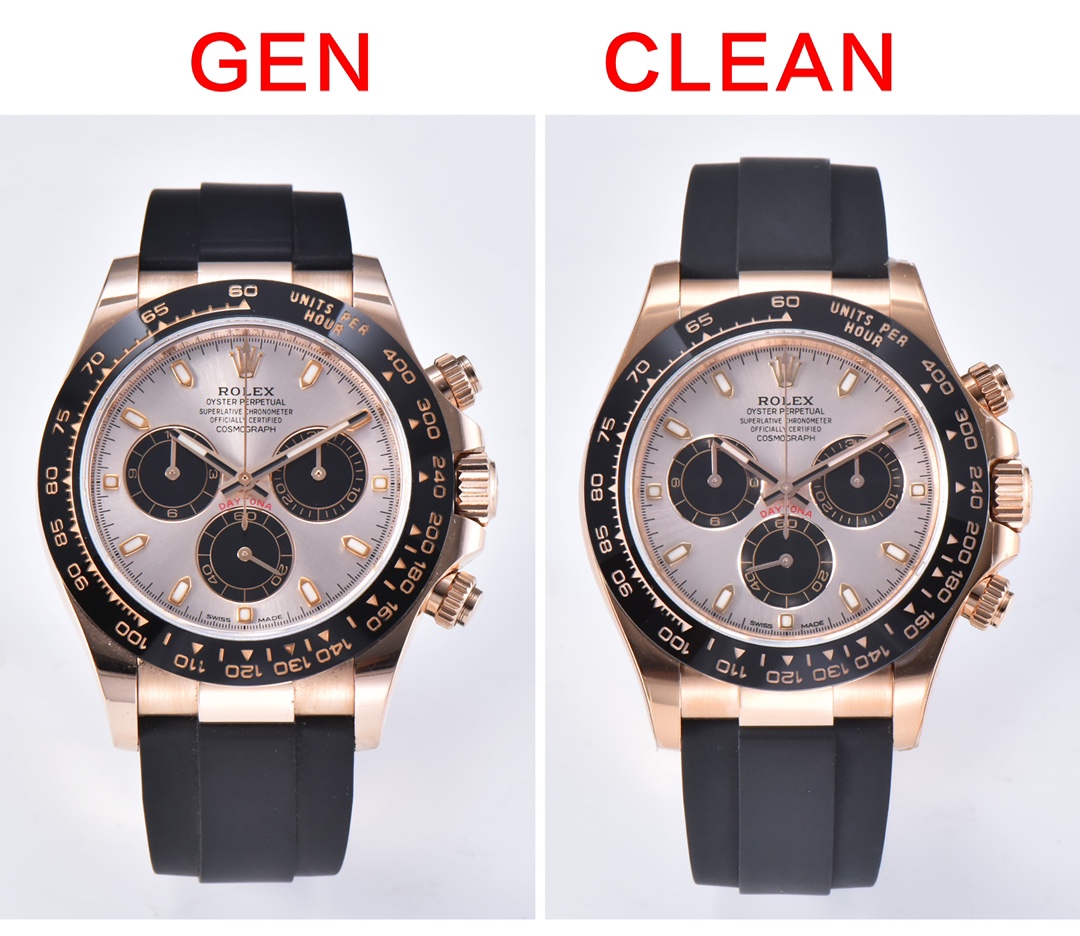 116515/116505
This time clean brings a new Victoria Beckham dial, which is special in that it is nearly silvery white in strong light, but slightly pink in low light. clean has done a great job in terms of color. We tested the color change in strong/low l