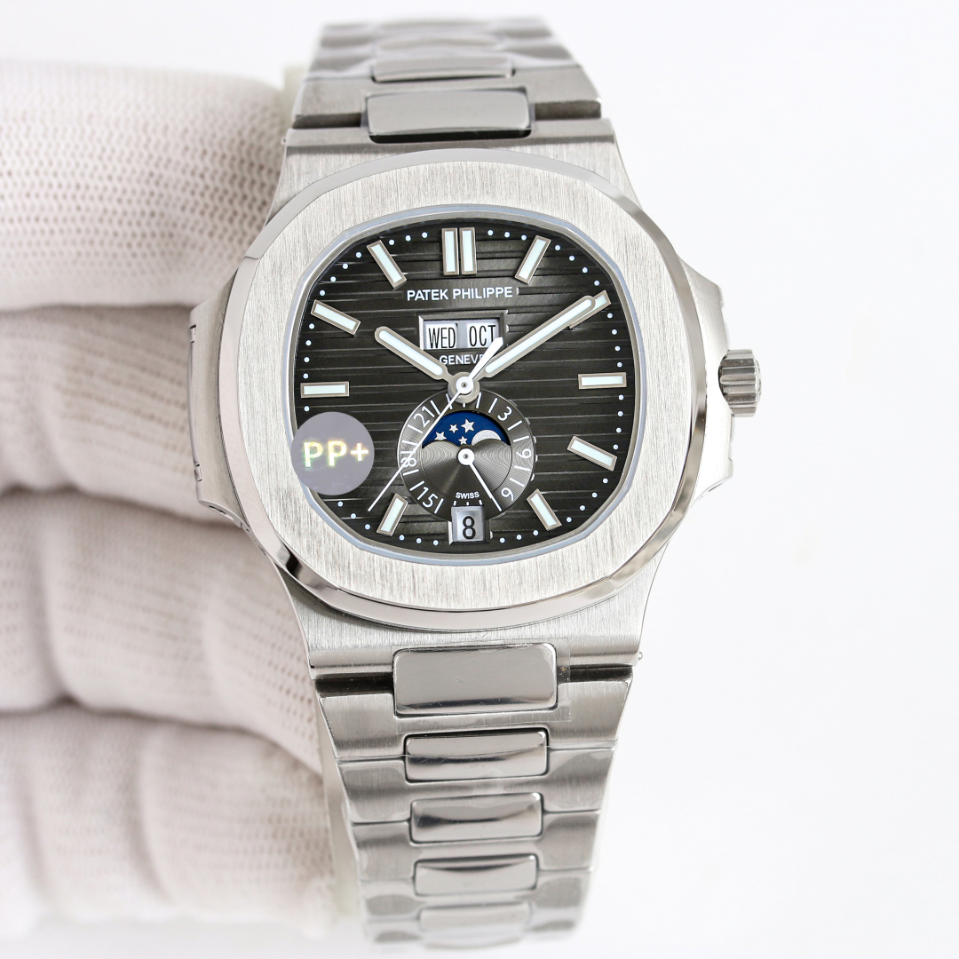 SJ 1600
PP?Factory one watch three straps ?? to wear, sex ratio preferred
Patek Philippe PP Nautilus series ??CM6 Ref.5726Nautilus series Perpetual calendar watch All-in-one machine True Moon phase
The Nautilus series' consistent design of the spiral wind