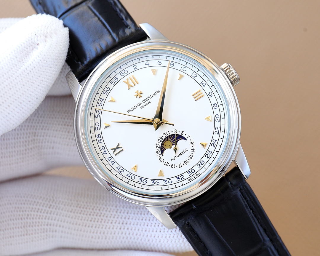 White 1100 Gold 1150??2? 0? 2? 4? Taiwan factory masterpiece, the highest version on the market Vacheron Constantin historical masterpiece latest recommended model, Vacheron Constantin. Moon Phase series. Men's watch ? Simple yet elegant [Victory] Equippe