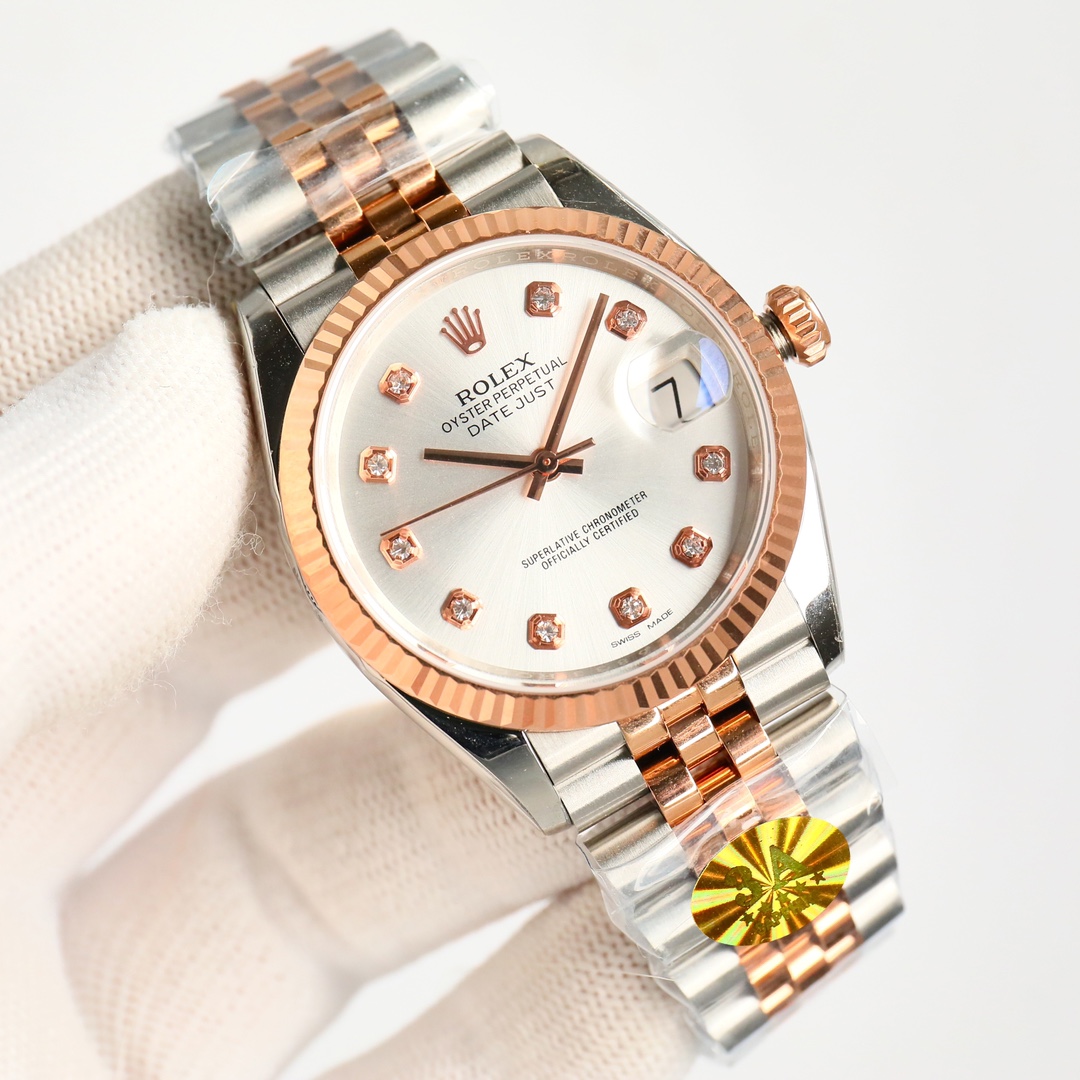 White shell 1150 Intergold 1200
Latest style, highest performance ratio 3A factory Rolex latest release, custom version one watch one size, popular style 36mm diameter datejust
??: Equipped with the 2824 movement that can adjust the date function, the mov