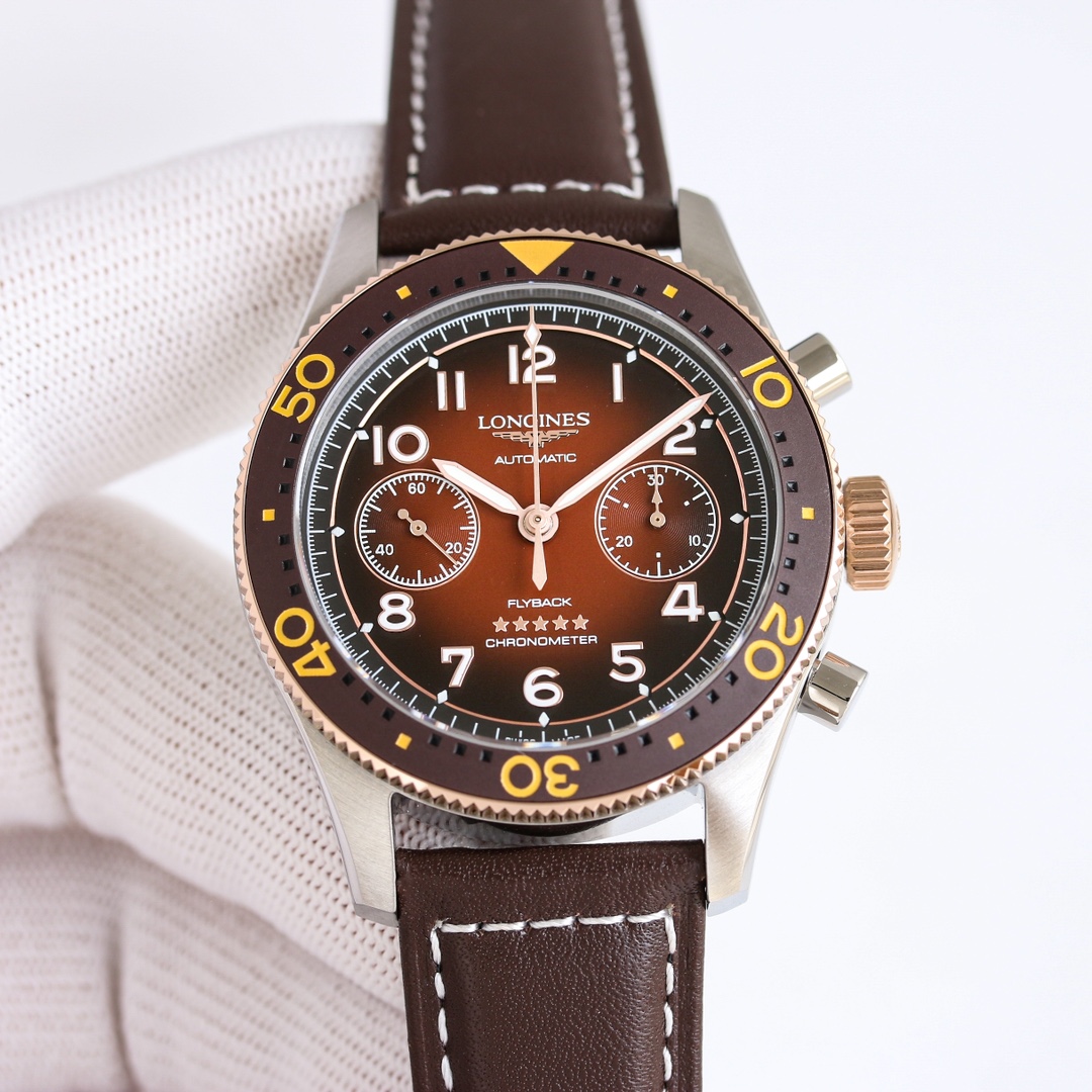 SJ belt 1500 steel belt 1550
[New Release] : LONGINES Pioneer Collection ??MK2 watch Pioneer introduces the all-" new dial "flyback Chronograph!
1 ? 42mm in diameter, bi-directional rotating with green, coffee, black and blue ceramic matte ?c bezel, Arabi