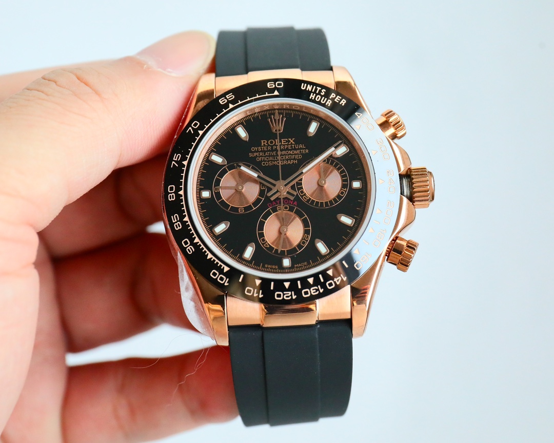Unification: 1850
18k gold-plated stock available ROLEX- Rolex Daytona series GTC China National Inspection certificate, online verifiable! First speed adjustment Chronograph seconds hand 3 digit position 9 digit position small hand function original cons