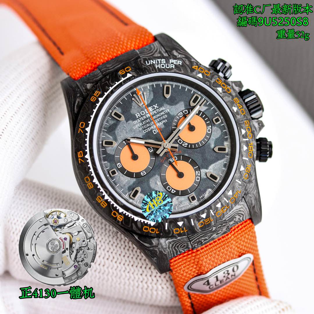 2950
C factory /clean, must be fine, (updated custom ultra-light carbon fiber material, one-piece case, one-piece clasp, make the watch ?? watch MORE EASY and QUICK, comfortable to wear, full ??)
ROLEX Cosmochronograph Daytona carbon fiber integrated case