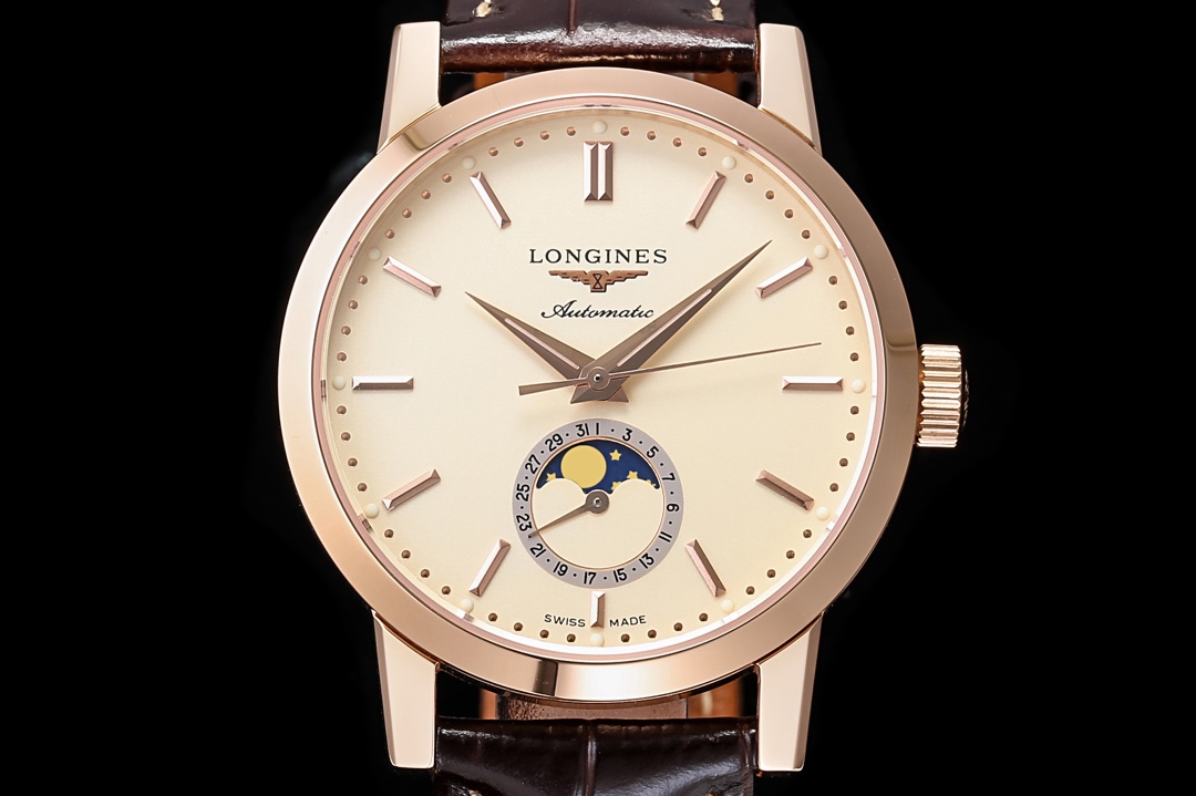 Genuine mold opening -TWS Taiwan factory's latest masterpiece Longines Classic Retro series 1832 model mechanical men's watch: L4.826.4.92.2 Moon Phase wristwatch makes its debut! Simple elegance exudes composure!
1. The watch size is 40x12mm. Without mis