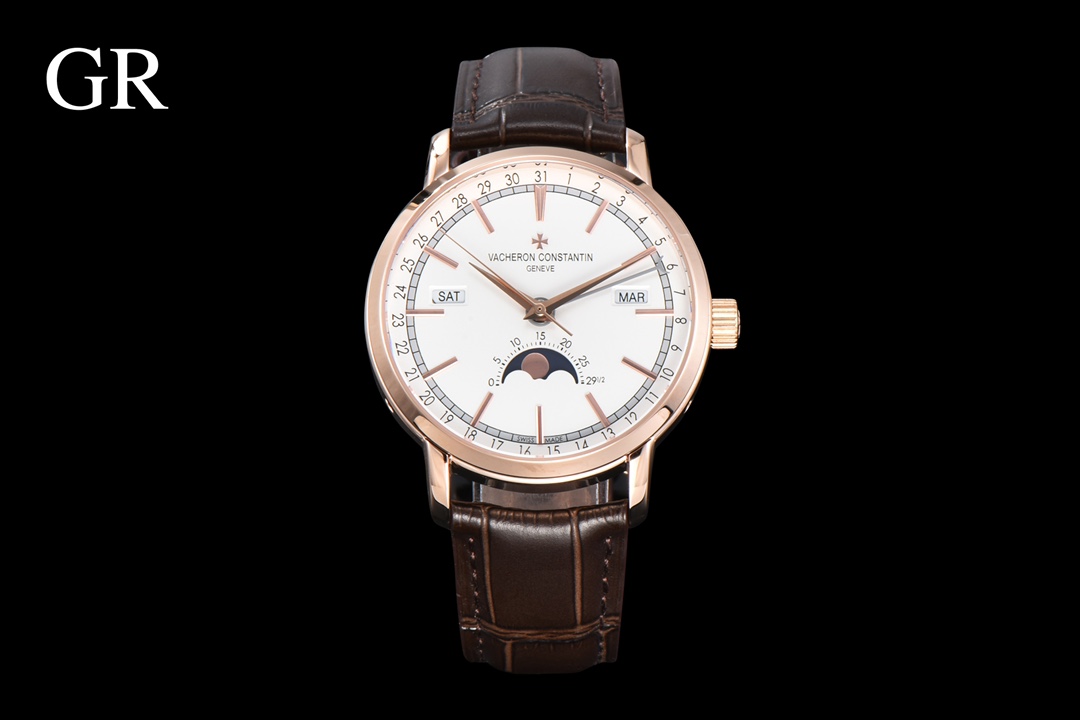 [The cycle of the month, the rotation of the minute and the second]
GR Vacheron Constantin Traditionnelle Full Calendar watch
[Model] : 4010T/O00R-B344/B740/B345
?? Case ?? : 41mm in diameter, 13.7mm in thickness, stepped round case and lugs, grooved case