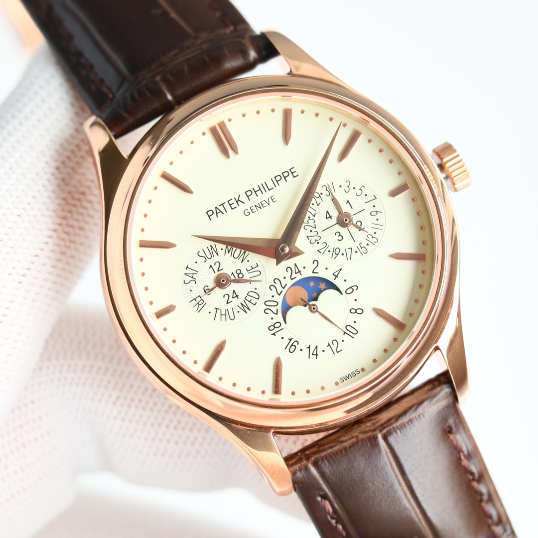 From TW white case 1450 gold case 1500
TW Factory Patek Philippe PP ???RK1 Super complication 5327, 5140 series watch, the most classic style of the perpetual calendar.
With a dress diameter of 39mm, it is of moderate size and suitable for all kinds of pr