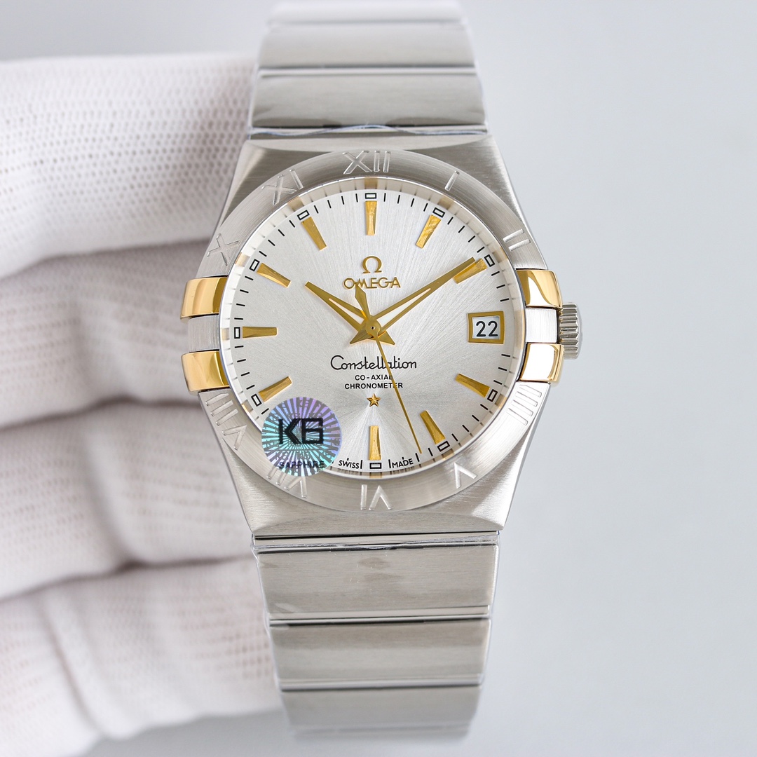 White steel 1250, intermetallic 1300
All gold 1350 (round diamond plus 50 Roman diamond plus 150)
OM+Factory sex ratio preferred
In the name of classic, show the extraordinary. The 38mm Omega Constellation 4th Generation men's home watch perfectly showcas