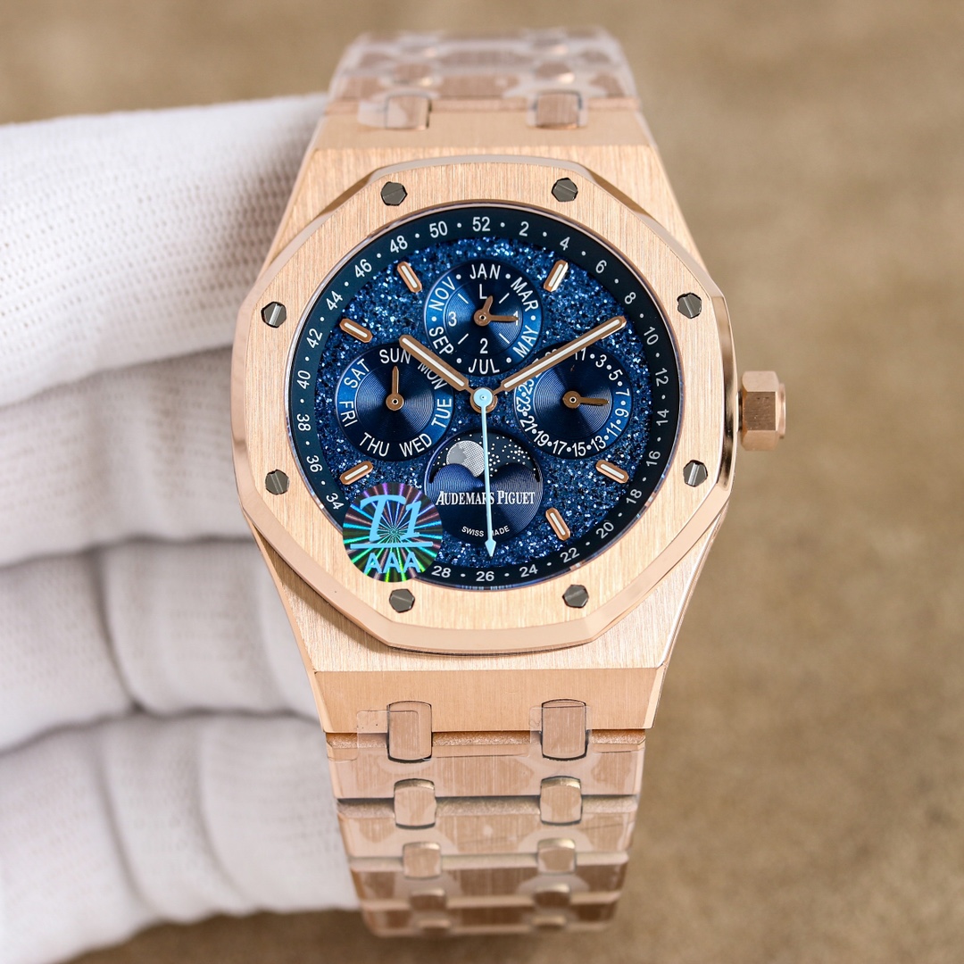 White 1500 Gold 1550
AP Audemars Piguet Royal Oak 26574ST collection men's watch! A perfect and individual experience!
1 ? 41MM in diameter!
2 ? with a custom Cal.5134 movement, perfectly restoring the power
Yes!
3 ? CALENDAR, day of the week, month, moon
