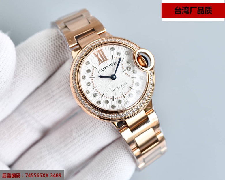 Taiwan factory Ballon Bleu V12 version, 33,36 Japanese movement (check the case back number 745565xx3489), this series of watches is known in Cartier's watchmaking industry for its delicate style and elegant style, of course this watch must have these qua