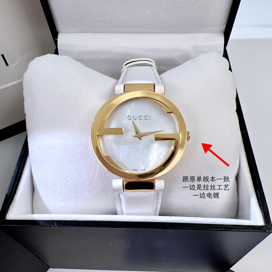 ?? "Gucci Double G" Gucci Italian classic fashion brand - the most distinctive feature of this watch is the case design, the re-superimposed Gucci" Double G"logo, unique and exquisite, unconventional round style. Nowadays, more and more watch designs choo