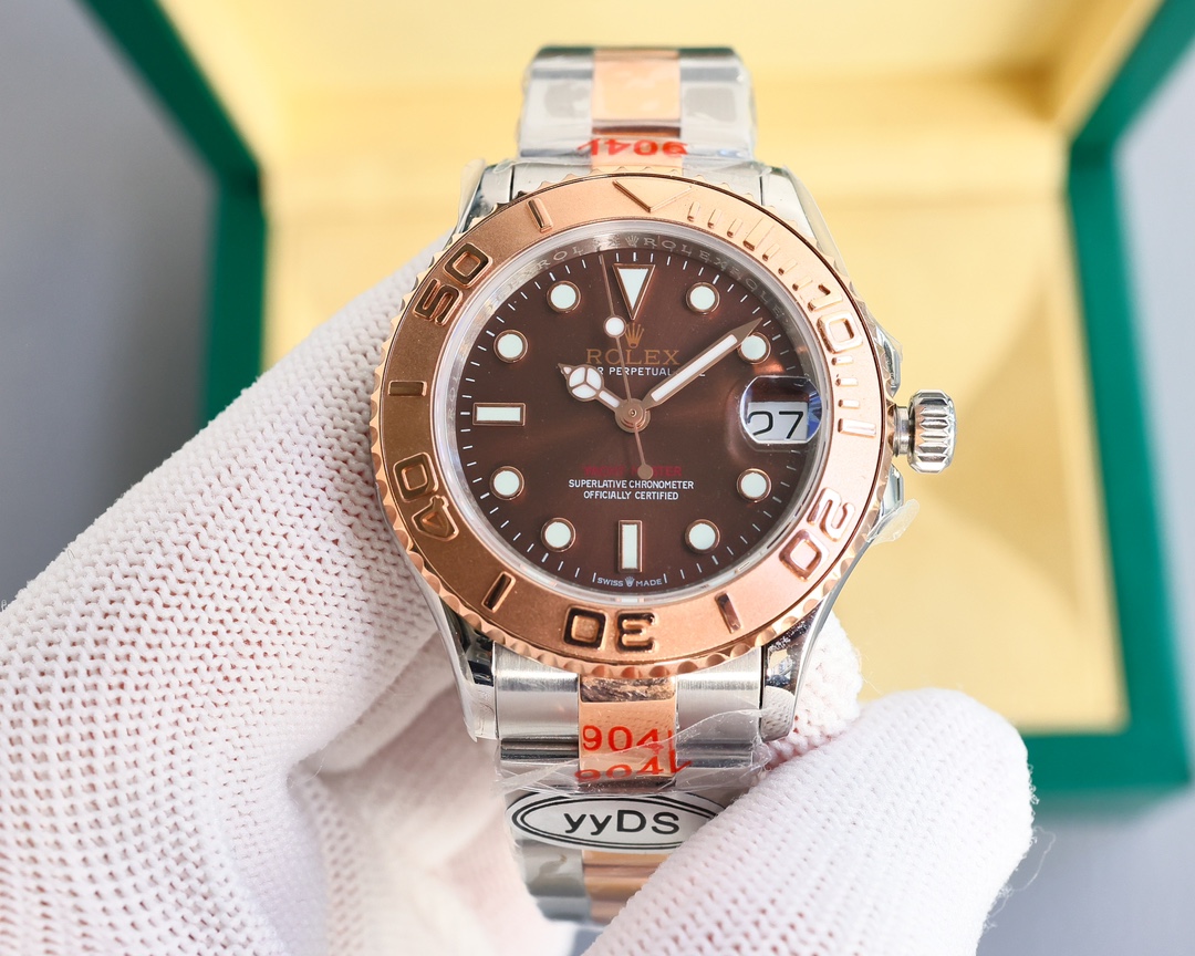 White 1150- Gold 1200.
Order now and get a Rolex special storage case
yyDS factory upgrade 37mm Yacht Master series correction details
1. Use independent electroplating process, no white spots in dead corners 2. Steel head grains are solid steel cnc machi