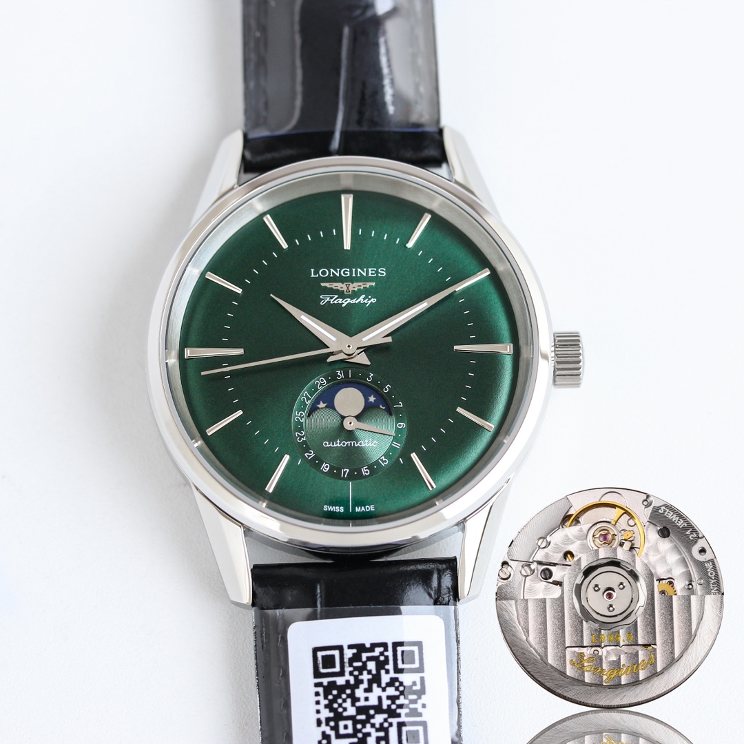 SJ 1550
3D First release, LONGINES ??J24 Military Flag Classic Reissue Sun Moon Star Watch, new release!
1. The dial: With a curved design, paired with sunray, hour and minute hands luminescent coating, it can clearly show the time day and night, inlaid t