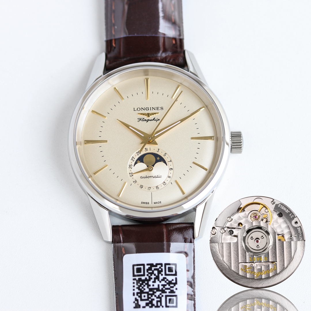 3D produced 1550
3D first release, LONGINES ???J24 Military Flag Classic Reissue Sun Moon Star Watch, new release!
1. The dial: With a curved design, paired with sunray, hour and minute hands luminescent coating, it can clearly show the time day and night