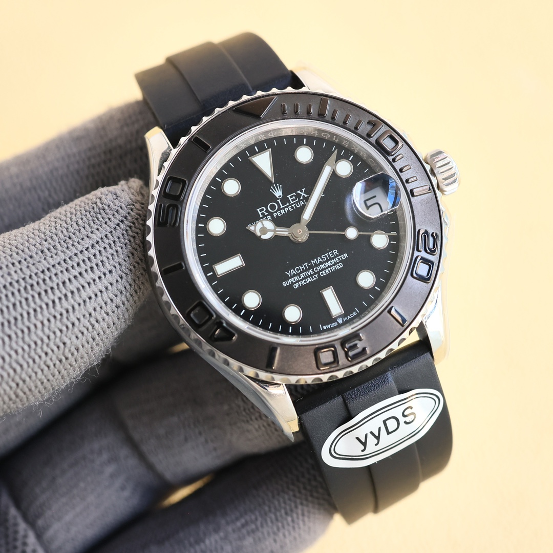 White case 1150 Gold case 1200
Order now and get a Rolex special storage case
yyDS factory upgrade 37mm Yacht Master series correction details
1. Use independent electroplating process, no white spots in dead corners 2. Steel head grains are solid steel c