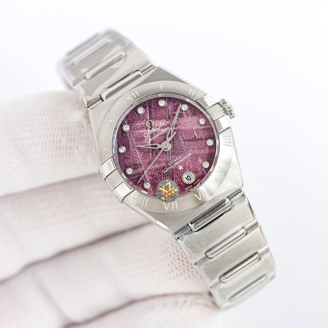 Reborn classic: White steel 1300 stone plus 50 Interlayer plus 50 All-gold all-rose plus 100 New [Celebration][Celebration] Leading the fifth generation Omega Constellation (29mm) perfect creation! Original disassembly, all in sync with official! More met