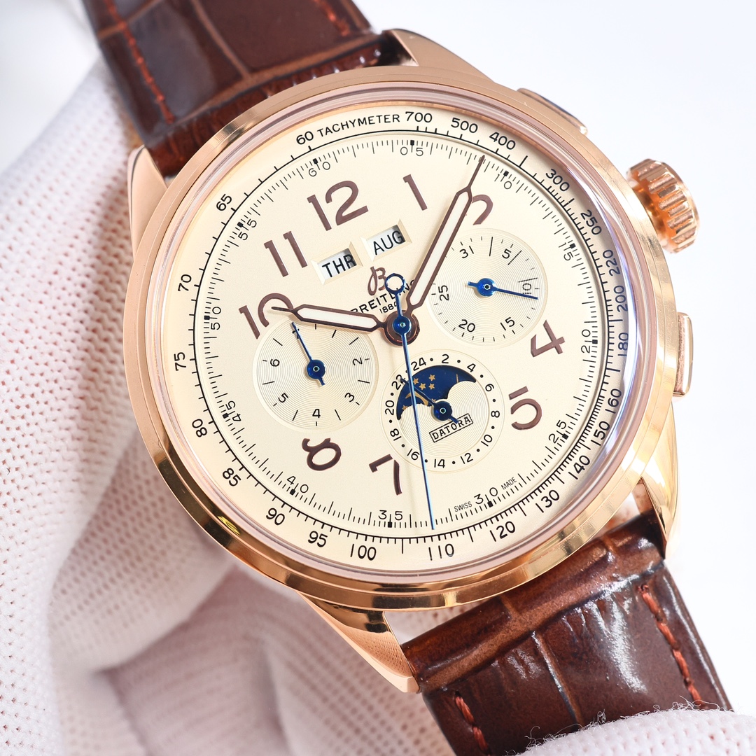 SJ's white case 1450 gold case 1500
GF Factory Breitling Puya Series (Salmon)AB2510201K1P1 ??R29
Still in the original order quality, top-notch workmanship, highly recommended!
[Diameter] 42MM, the same size as the original
[Strap] The calfskin strap is e