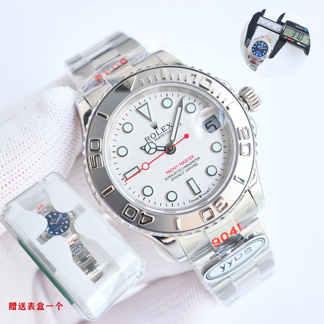 From SJ white case 1150 Gold case 1200
Order and get a ROLEX special case ??OT3
yyDS factory upgrade 37mm Yacht Master collection correction details
1. Use independent electroplating process, no white spots in dead corners 2. Steel head grains are solid s
